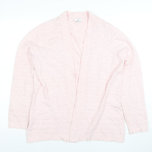 CC Women Pink Knit Cardigan L Lightweight Open Front