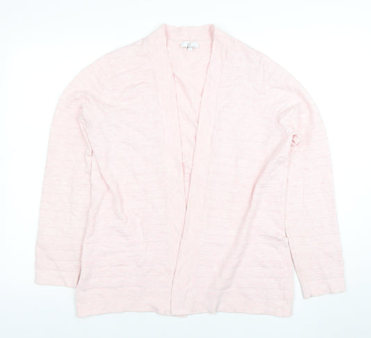 CC Women Pink Knit Cardigan L Lightweight Open Front