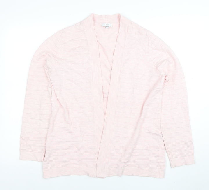 CC Women Pink Knit Cardigan L Lightweight Open Front