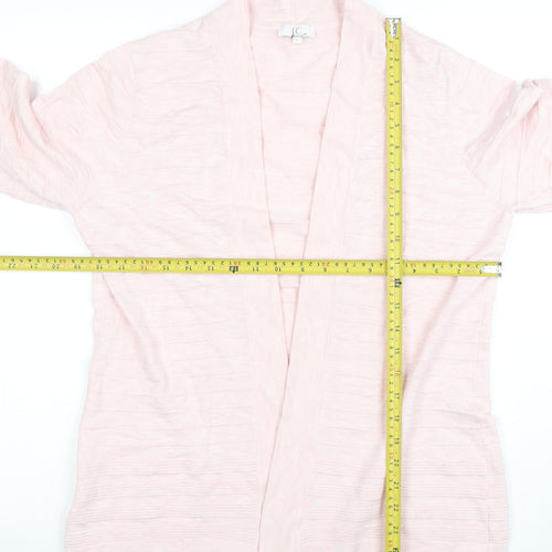 CC Women Pink Knit Cardigan L Lightweight Open Front