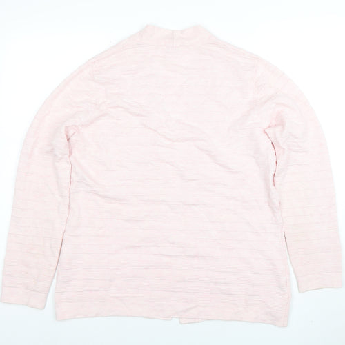 CC Women Pink Knit Cardigan L Lightweight Open Front