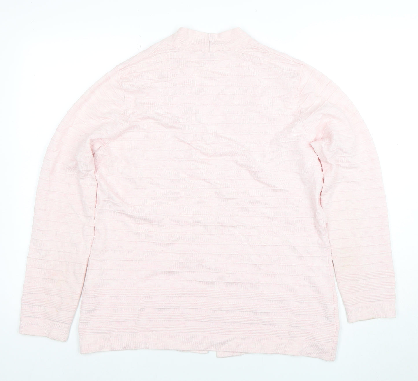 CC Women Pink Knit Cardigan L Lightweight Open Front