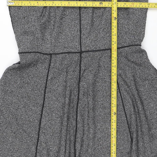 H&M Women Grey Tweed Fit & Flare Sleeveless Dress Size 14