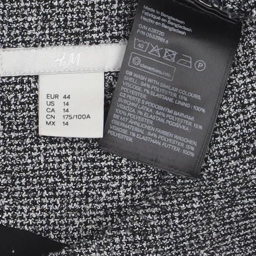 H&M Women Grey Tweed Fit & Flare Sleeveless Dress Size 14
