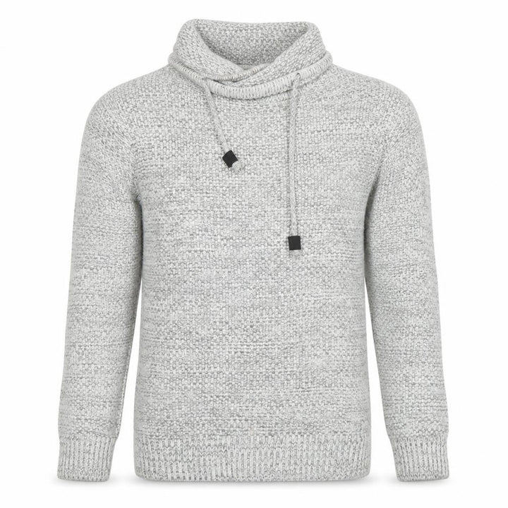 Pull&Bear Men's Grey Roll Neck Chunky Knit Jumper XS