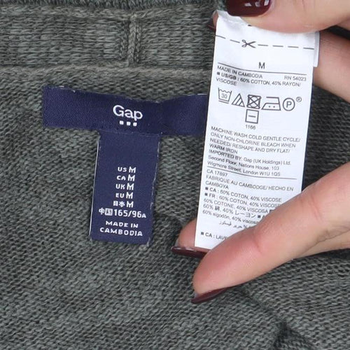 Gap Womens Green Lightweight Open Cardigan M Long Sleeve Knit