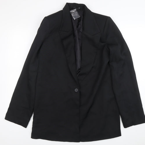 PrettyLittleThing Womens Black Size 6 Single-Breasted Blazer Jacket