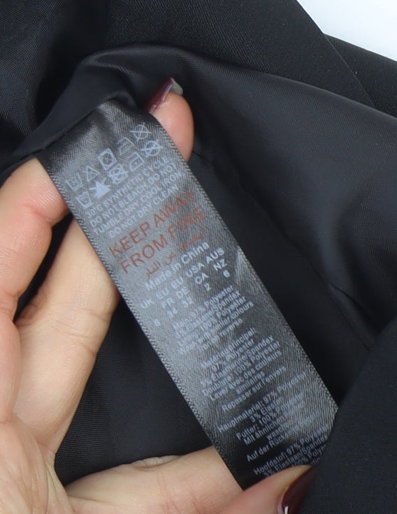 PrettyLittleThing Womens Black Size 6 Single-Breasted Blazer Jacket