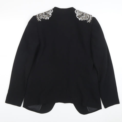H&M Women's Black Embellished Tuxedo Blazer Size 10