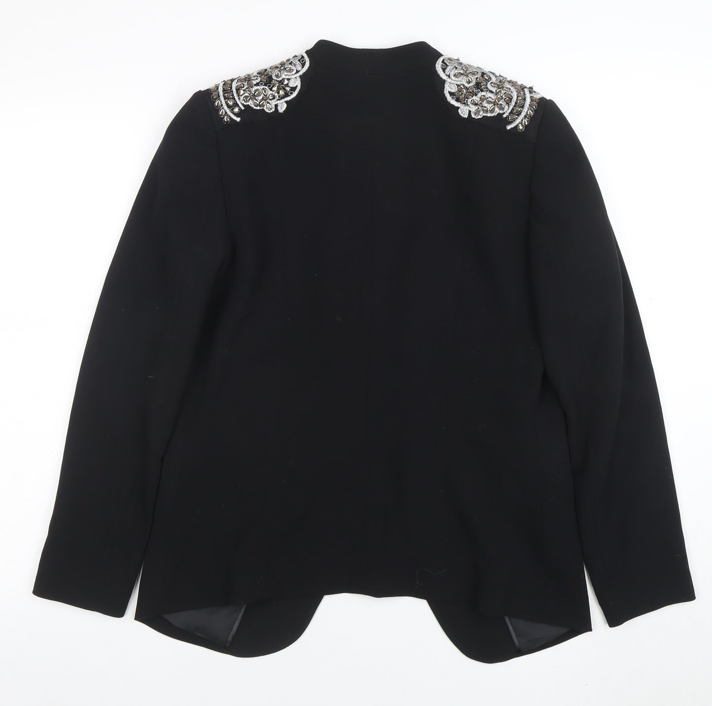 H&M Women's Black Embellished Tuxedo Blazer Size 10