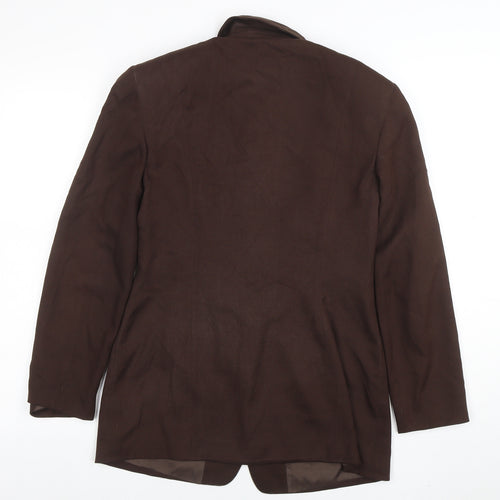 Episode Women Brown Silk Suit Jacket UK 6 Single-Breasted Classic Style