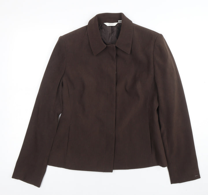 Next Women Brown UK 12 Suit Jacket Polyester Blend Lined Classic Style