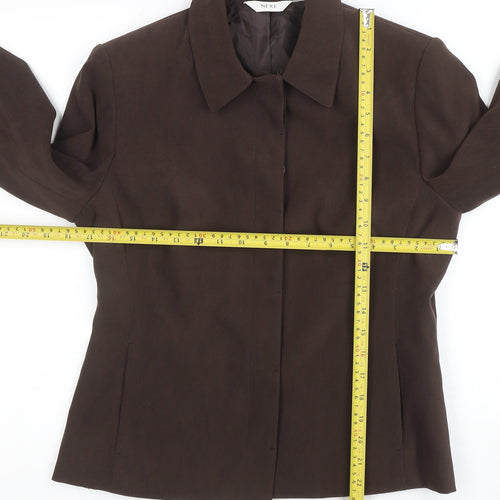 Next Women Brown UK 12 Suit Jacket Polyester Blend Lined Classic Style