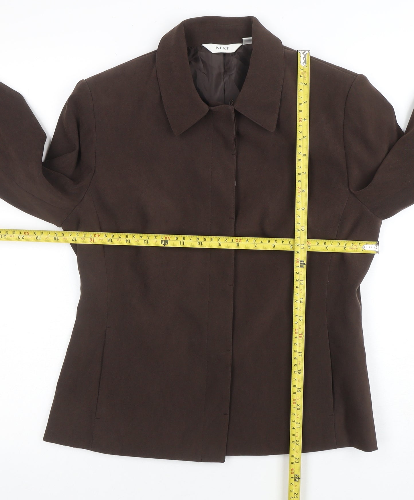 Next Women Brown UK 12 Suit Jacket Polyester Blend Lined Classic Style