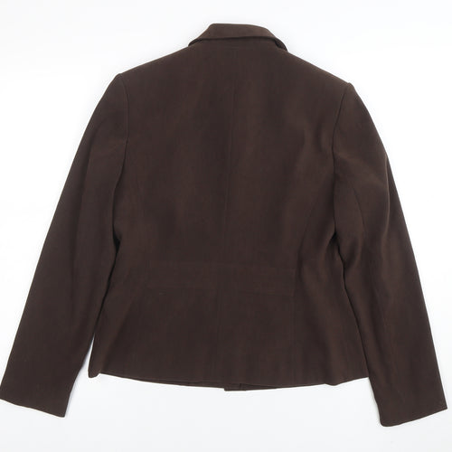 Next Women Brown UK 12 Suit Jacket Polyester Blend Lined Classic Style