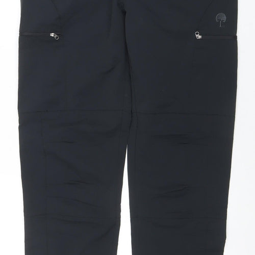 Tct Women Black L Cargo Travel Trousers Polyester Stretch