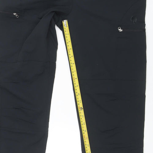 Tct Women Black L Cargo Travel Trousers Polyester Stretch