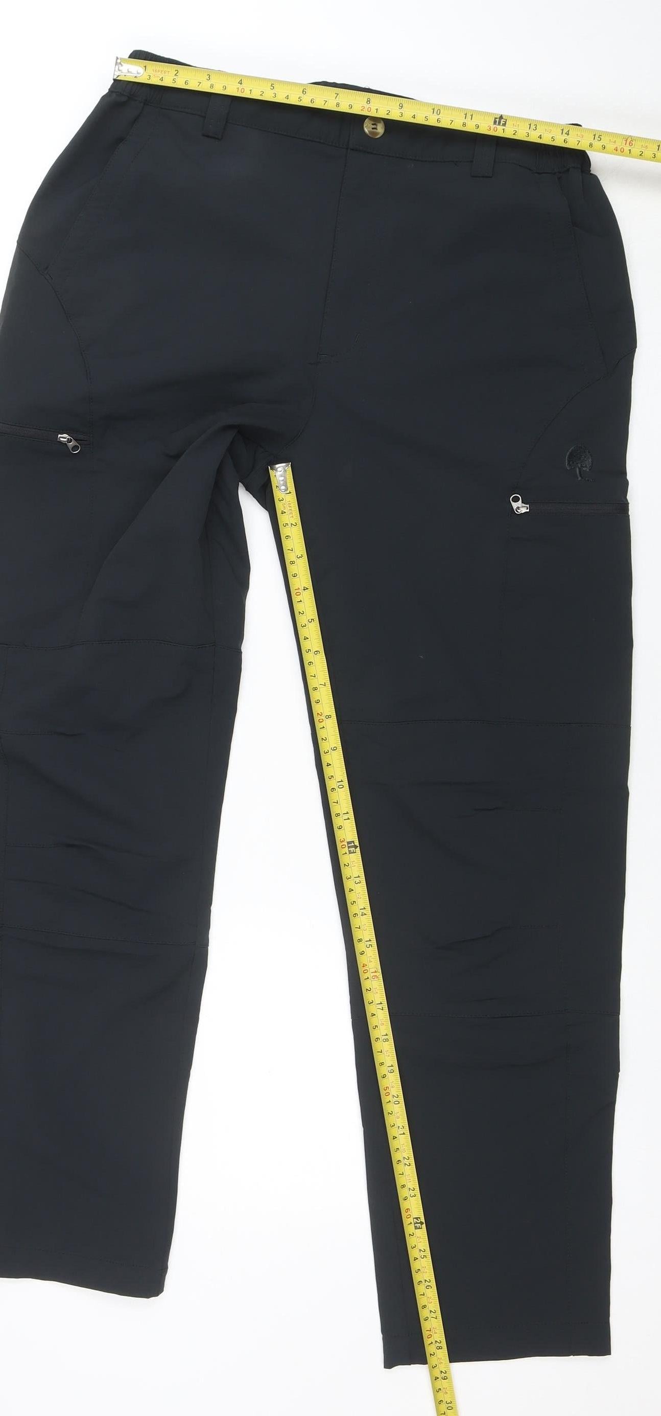 Tct Women Black L Cargo Travel Trousers Polyester Stretch