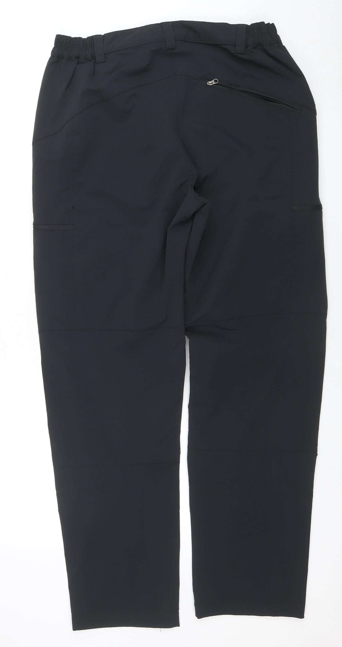 Tct Women Black L Cargo Travel Trousers Polyester Stretch
