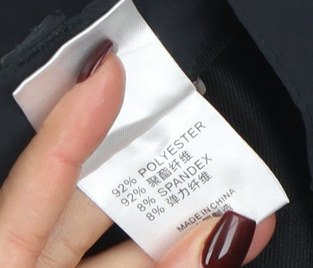 Tct Women Black L Cargo Travel Trousers Polyester Stretch