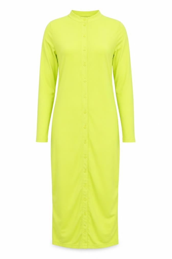 Missguided Women's Yellow Long Sleeve Button Shirt Dress Size 8
