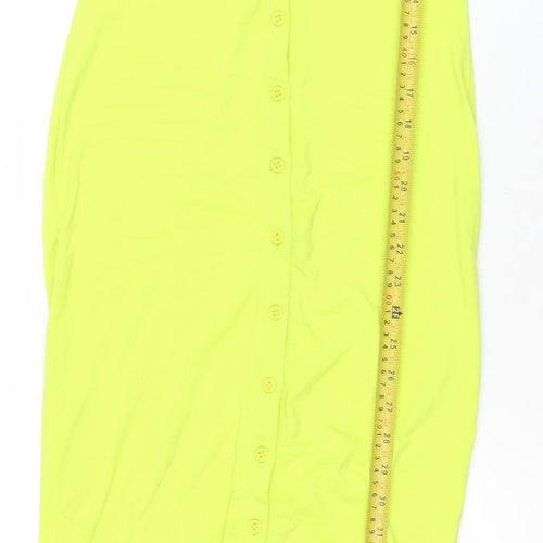 Missguided Women's Yellow Long Sleeve Button Shirt Dress Size 8
