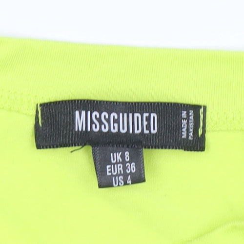 Missguided Women's Yellow Long Sleeve Button Shirt Dress Size 8