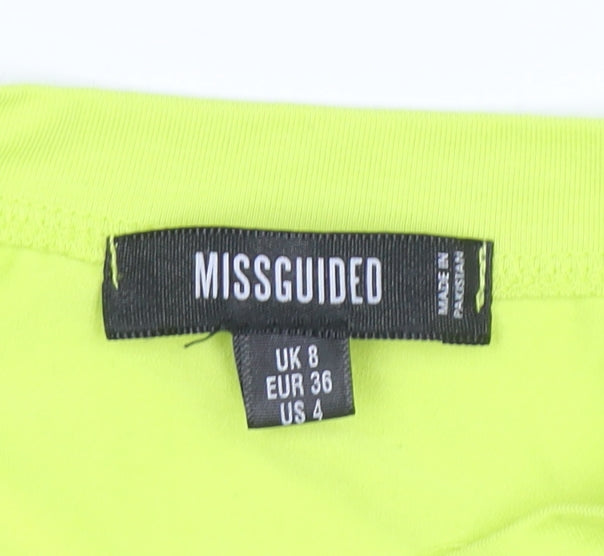Missguided Women's Yellow Long Sleeve Button Shirt Dress Size 8