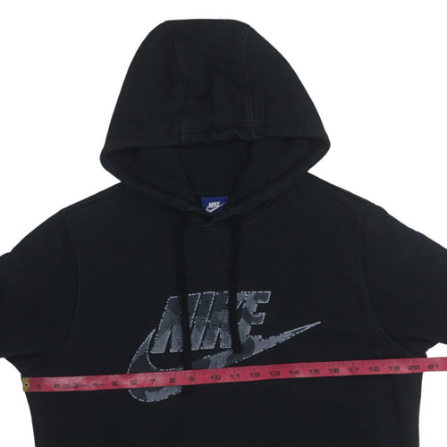 Nike Men's Black Pullover Hoodie M Regular Fit Graphic Logo Sweatshirt