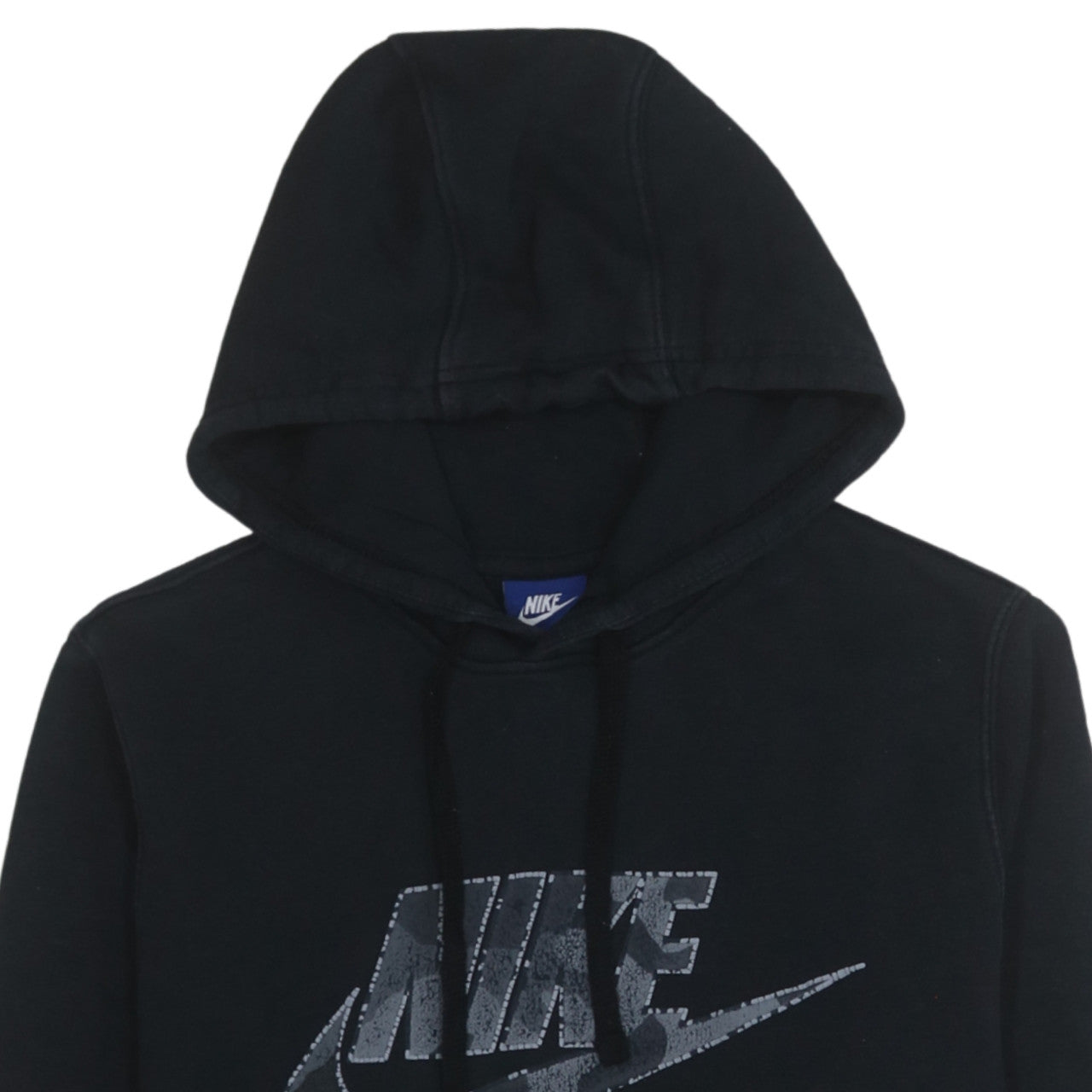 Nike Men's Black Pullover Hoodie M Regular Fit Graphic Logo Sweatshirt