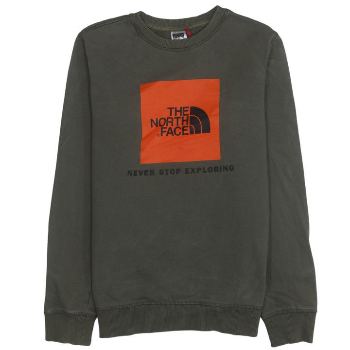 The North Face Boys Green XL Pullover Sweatshirt with Logo Graphic Print