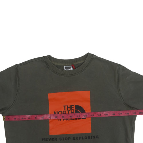 The North Face Boys Green XL Pullover Sweatshirt with Logo Graphic Print