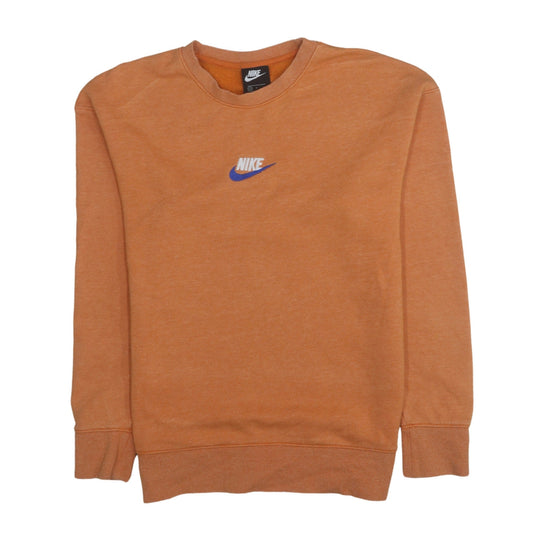 Nike Men's Orange Crew Neck Pullover Sweatshirt Size S