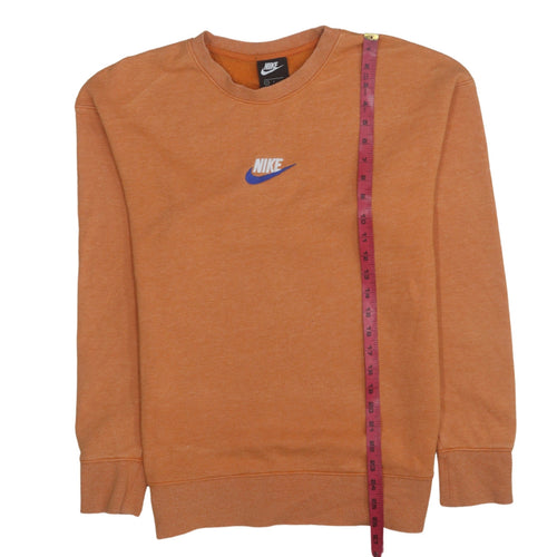 Nike Men's Orange Crew Neck Pullover Sweatshirt Size S