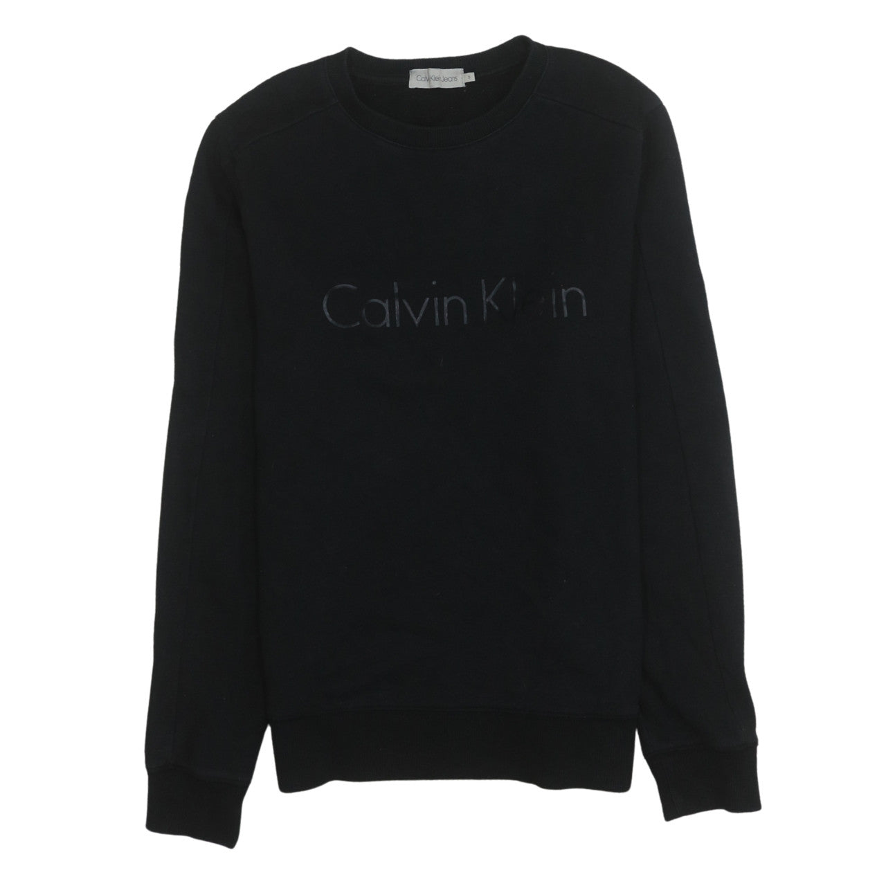 Calvin Klein Jeans Mens Black M Logo Crew Neck Sweatshirt