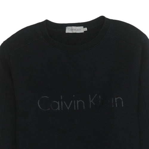 Calvin Klein Jeans Mens Black M Logo Crew Neck Sweatshirt