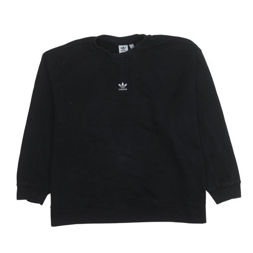 Adidas Womens Black Crew Neck Pullover Sweatshirt Size 18
