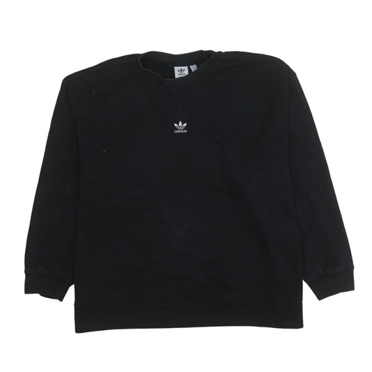 Adidas Womens Black Crew Neck Pullover Sweatshirt Size 18