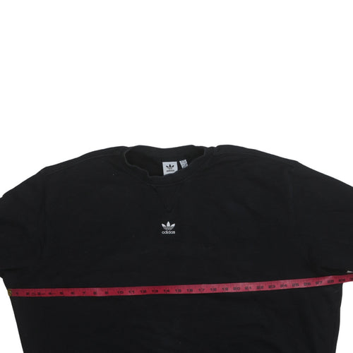 Adidas Womens Black Crew Neck Pullover Sweatshirt Size 18