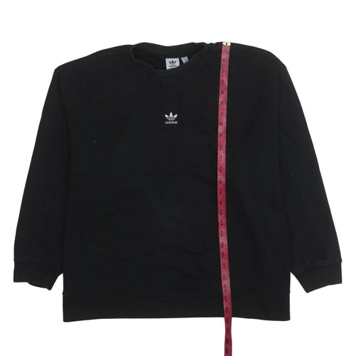 Adidas Womens Black Crew Neck Pullover Sweatshirt Size 18