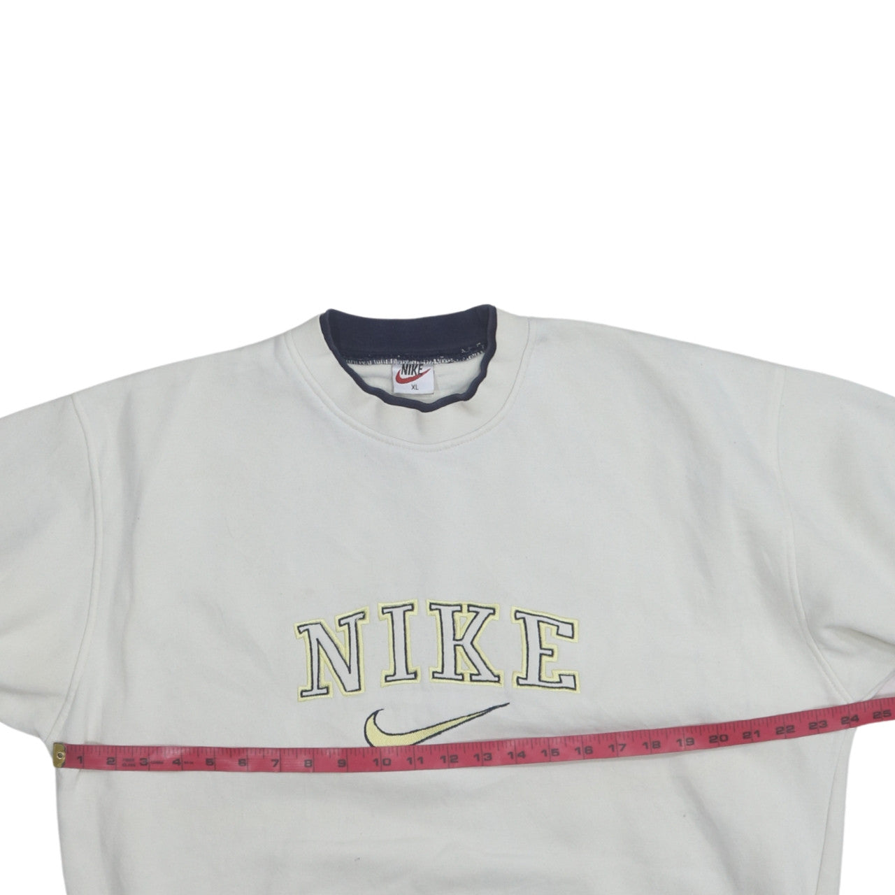 Nike Mens White XL Crew Neck Embroidered Logo Sweatshirt