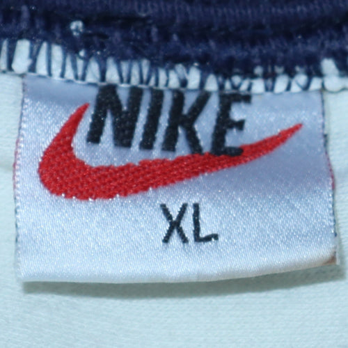 Nike Mens White XL Crew Neck Embroidered Logo Sweatshirt