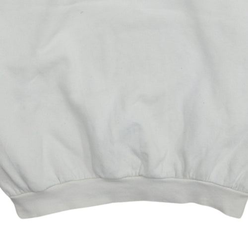 Nike Mens White XL Crew Neck Embroidered Logo Sweatshirt