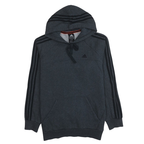 Adidas Men's Grey Pullover Hoodie Size M Fleece Sportswear