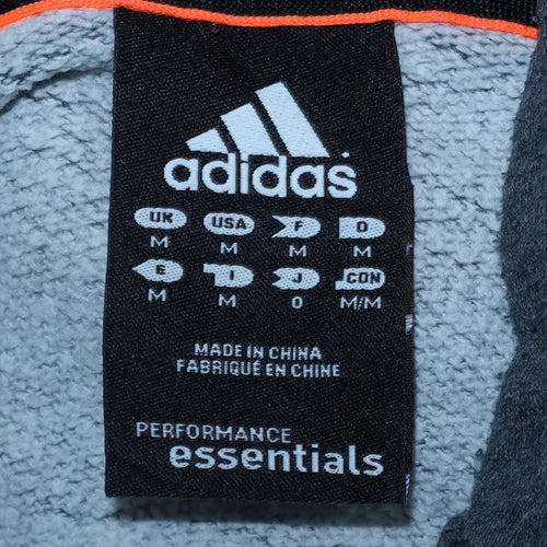 Adidas Men's Grey Pullover Hoodie Size M Fleece Sportswear