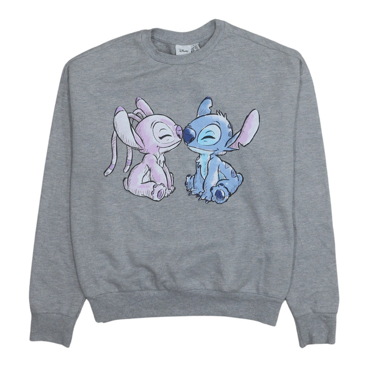 Disney Women Grey Stitch & Angel Graphic Sweatshirt Size S