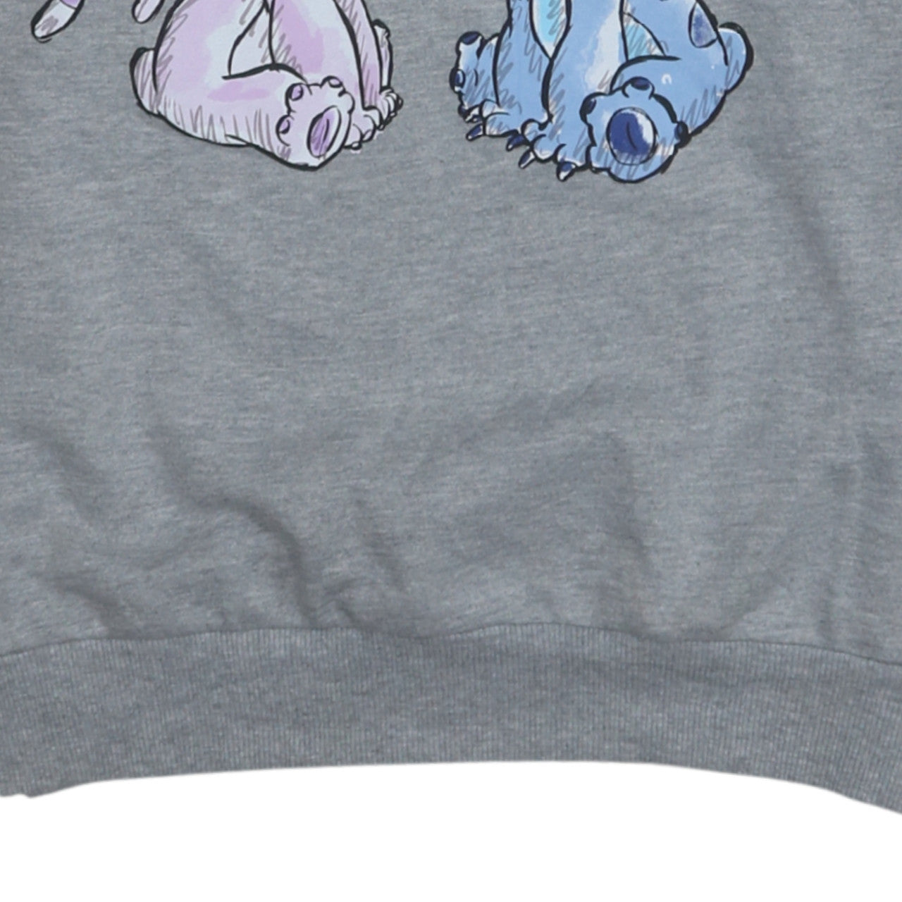Disney Women Grey Stitch & Angel Graphic Sweatshirt Size S