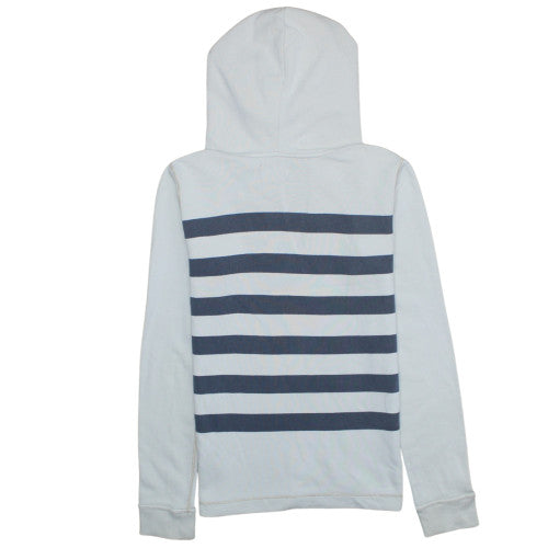 Ralph Lauren Polo Jeans Women White & Navy Striped Pullover Hoodie Size S