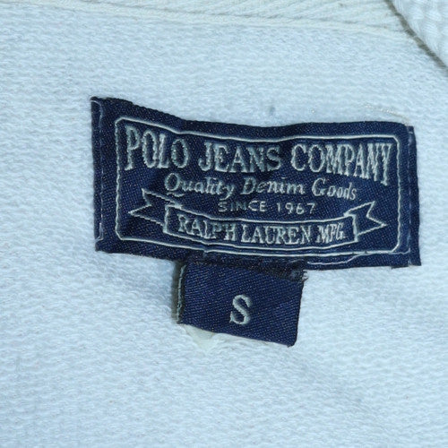 Ralph Lauren Polo Jeans Women White & Navy Striped Pullover Hoodie Size S