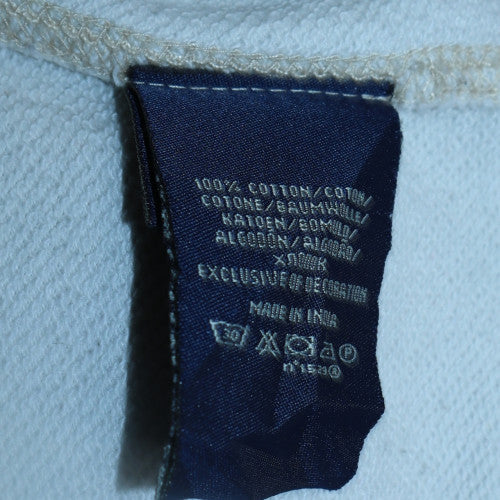 Ralph Lauren Polo Jeans Women White & Navy Striped Pullover Hoodie Size S